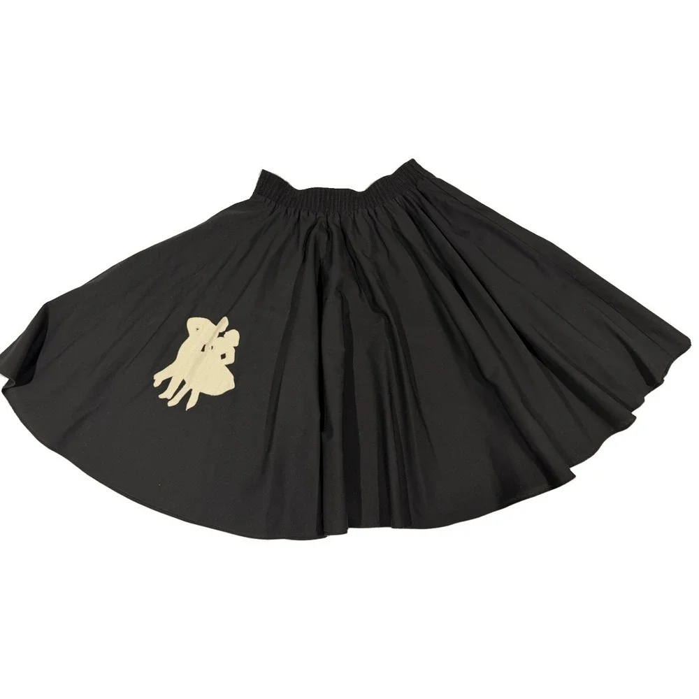 Vintage Malco Modes Poodle Style Square Dance Skirt Black Swing Rockabilly USA
